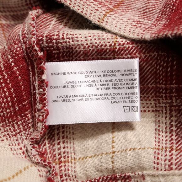 AG Adriano Goldschmied Smith Shirt Jacket in Natural/Tannic Red Plaid Size M - Picture 9 of 11